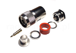 Wtyk N na kabel RG213, RF10, H1000 skręcany PTFE